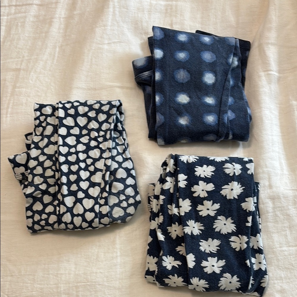 Crewcuts Blue and White Leggings Set with Stylish Patterns